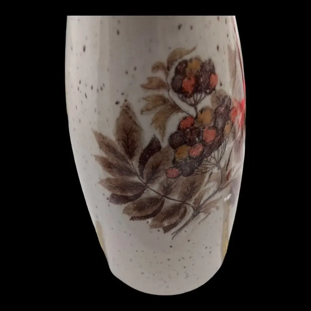 Vintage‎ Scheurich Keramik West Germany 295-26 Vase Cream Brown Leaves & Berries